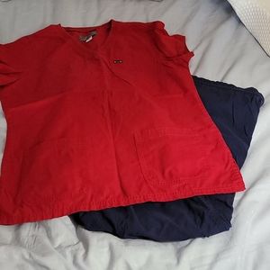 Scrub set ladies koi by Kathy Peterson medium